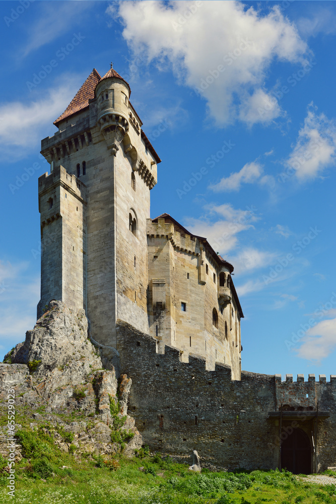 Fototapeta premium Historic castle on blue sky. Liechtenstein, Lower Austria