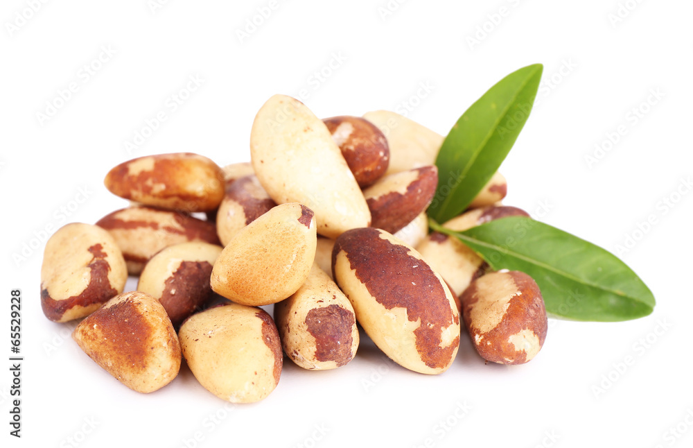 Tasty brasil nuts, isolated on white Tasty brasil nuts, isolated on white