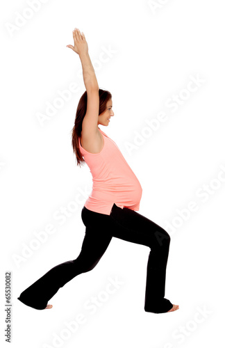 Beautiful pregnant woman doing stretching © Gelpi