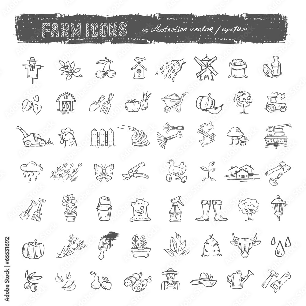 Farm icons. Vector format