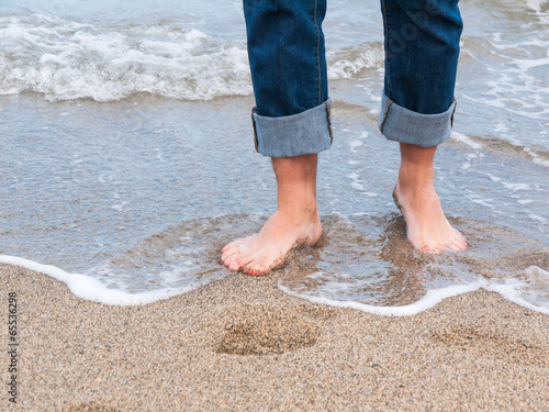 Closeup of man feets