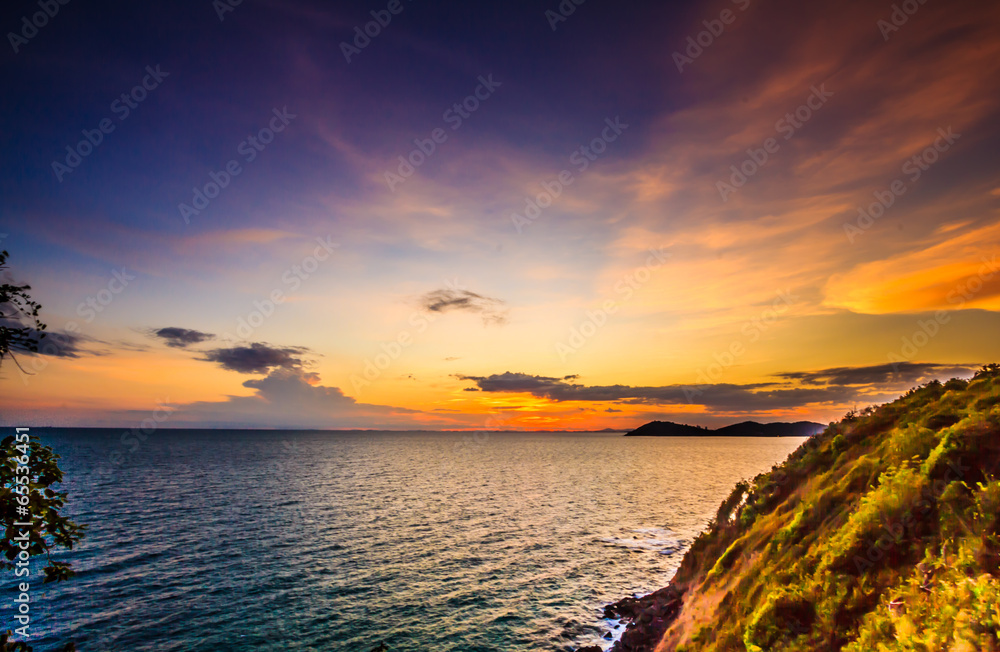 sunset on the beach