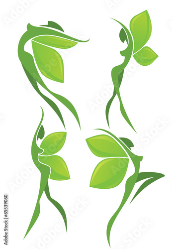 abstract nature women in different poses