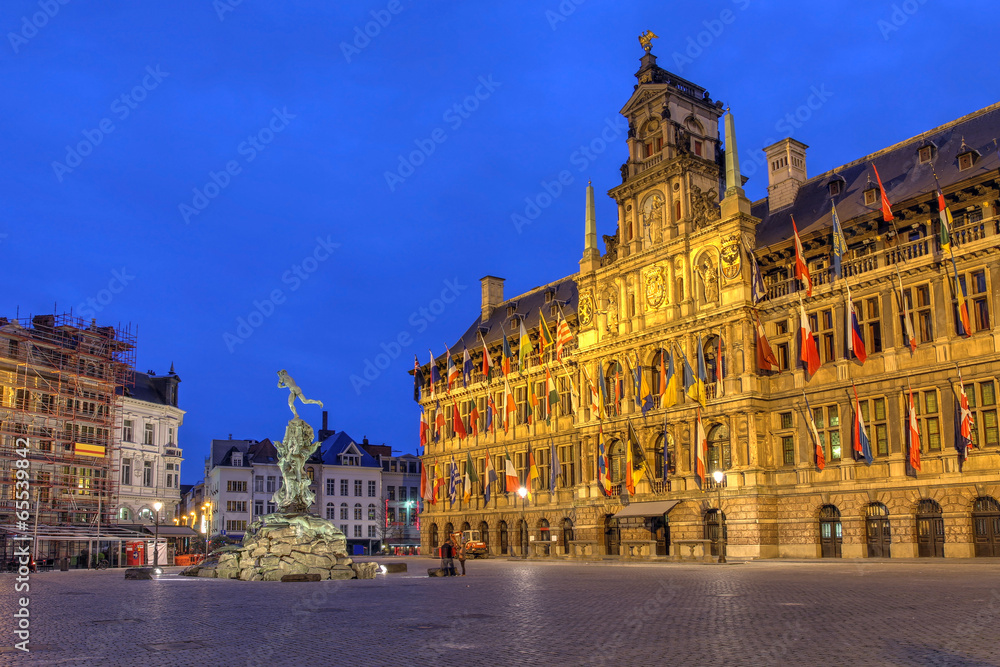 Fototapeta Ratusz w Antwerpii, Belgia