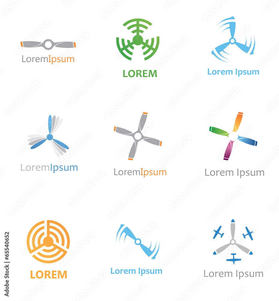 Fototapeta premium abstract aviation icons set vector