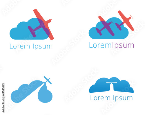 abstract aviation icons set  vector