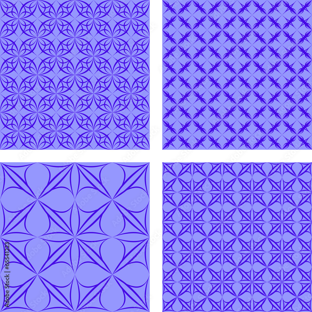 Blue seamless pattern background set Blue seamless pattern background set