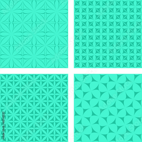 Turquoise seamless pattern background set