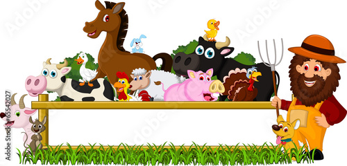 Farm Family with blank board