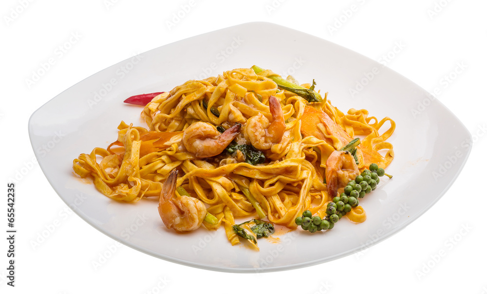 Fried noodles with shrimps Fried noodles with shrimps