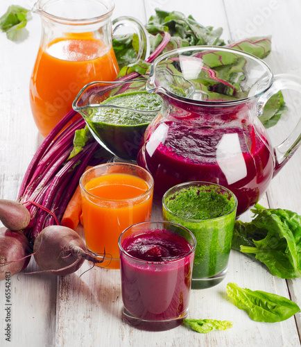 Healthy vegetable smoothie and juice