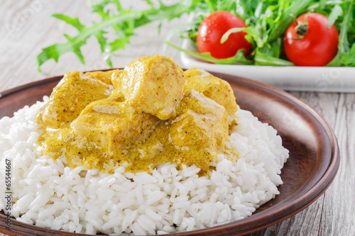 chicken curry with rice photo