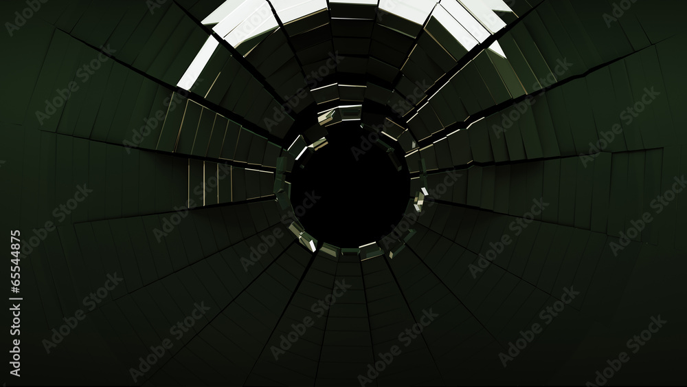 Bullet hole in black shattered glass Bullet hole in black shattered glass