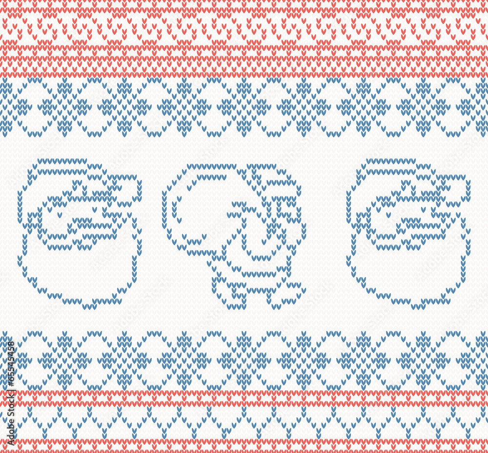 Knitted pattern with santa claus Knitted pattern with santa claus