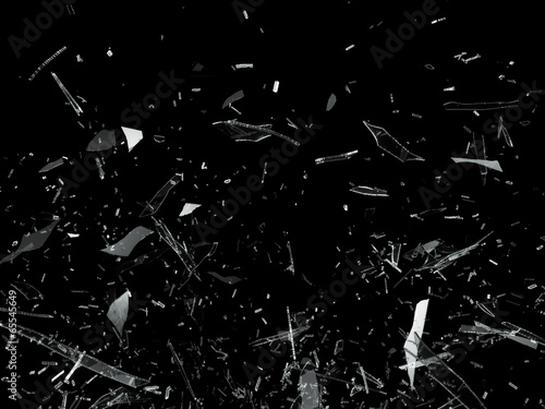 Pieces of Broken Shattered glass photo