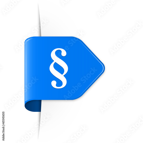 Paragraph - Blauer Sticker Pfeil mit Schatten