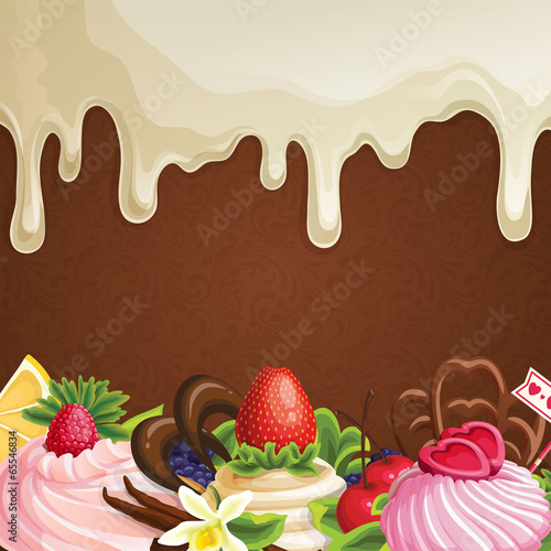 White chocolate sweets background