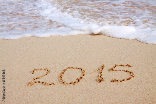 New year 2015 on the beach. 