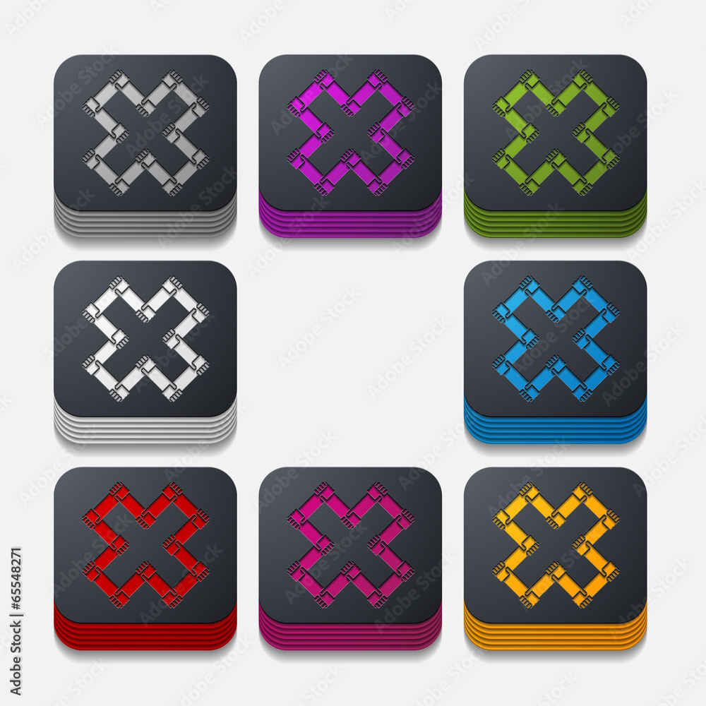 Obraz premium square button: handshake