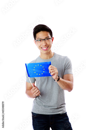 Portrait of a handsome asian man in glasses