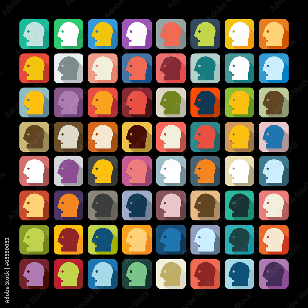Flat design: head Flat design: head