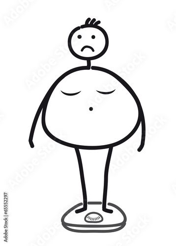 Adipositas - Übergewicht, Gewicht auf Waage prüfen, Fettleibigkeit und Stoffwechselstörung in jedem Alter, zu dick sein, Diabetis, Zuckerkrankheit, vektor, isoliert