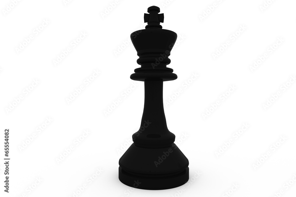 Digitally generated black king standing alone Digitally generated black king standing alone