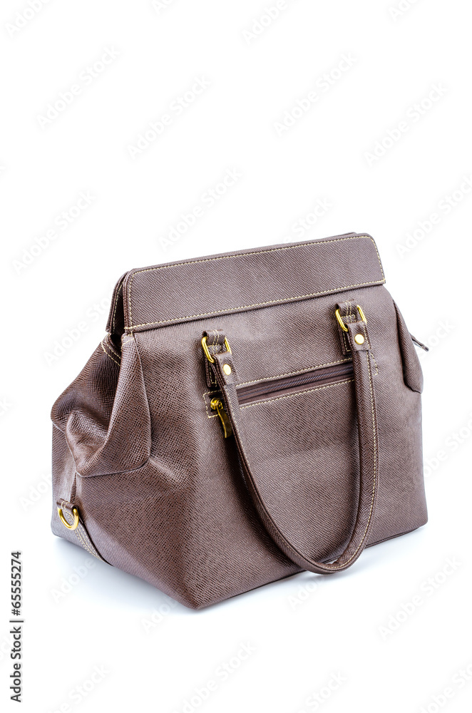Woman leather bag isolated white background Woman leather bag isolated white background