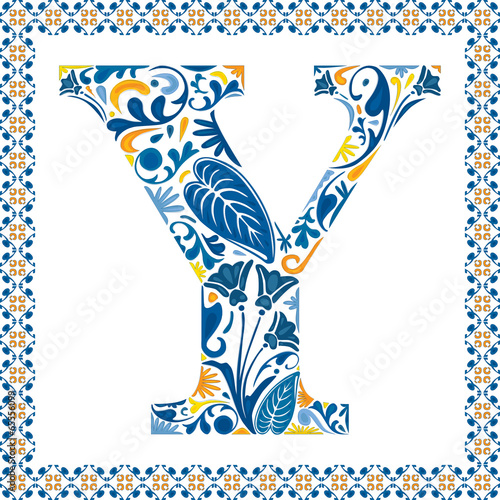 Blue letter Y