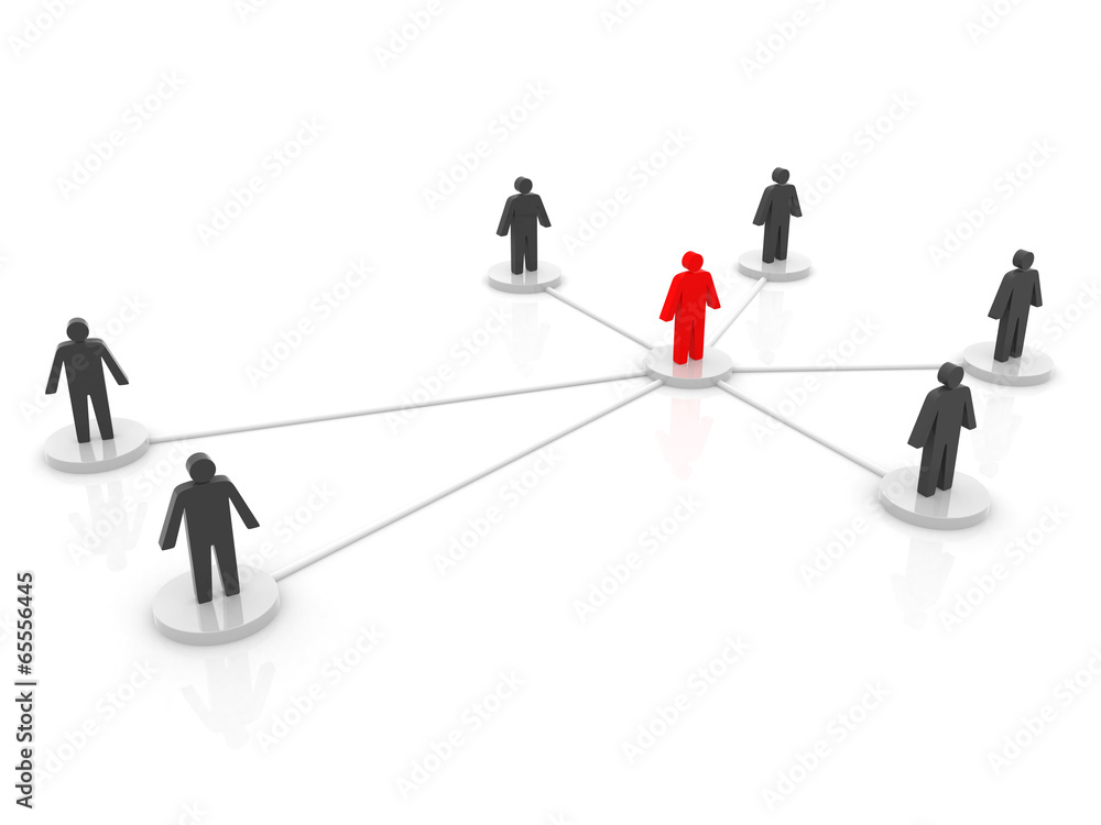 illustration of a person connected to different persons illustration of a person connected to different persons