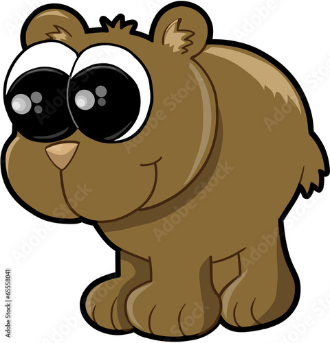 Cute Bear Cub Vector Illustration