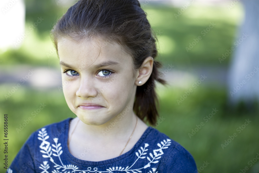 Portrait of aggressive little girl Portrait of aggressive little girl