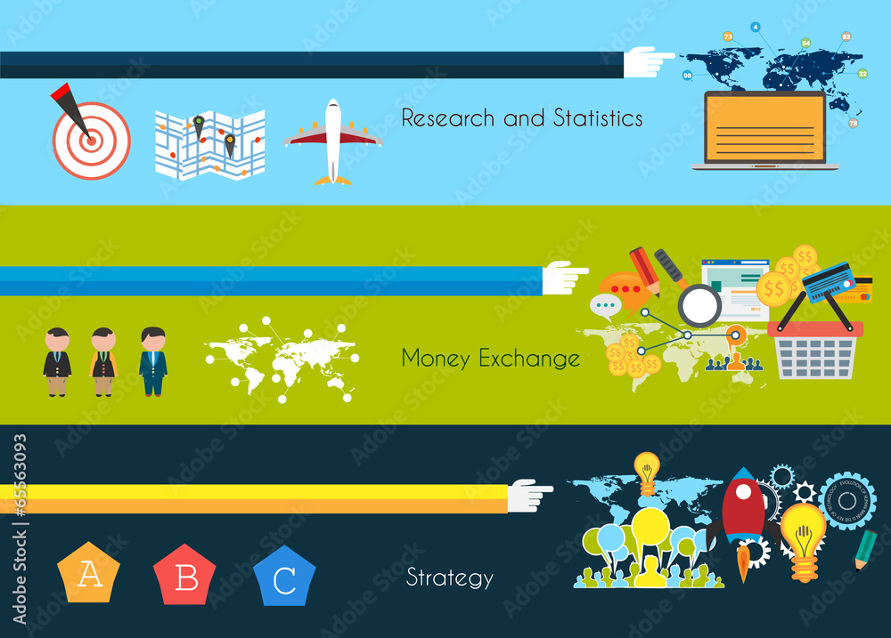 Naklejka premium Flat UI design concepts for unique infographics