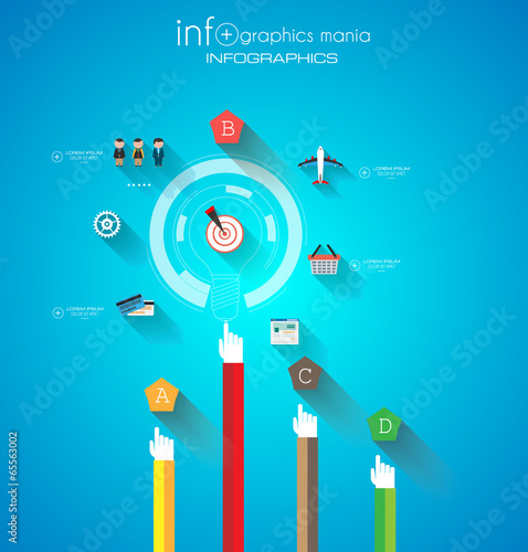 Flat UI design concepts for unique infographics
