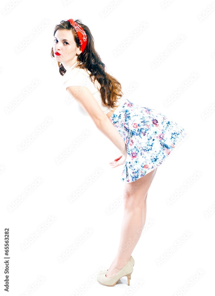 Pin up girl style, young woman posing Pin up girl style, young woman posing