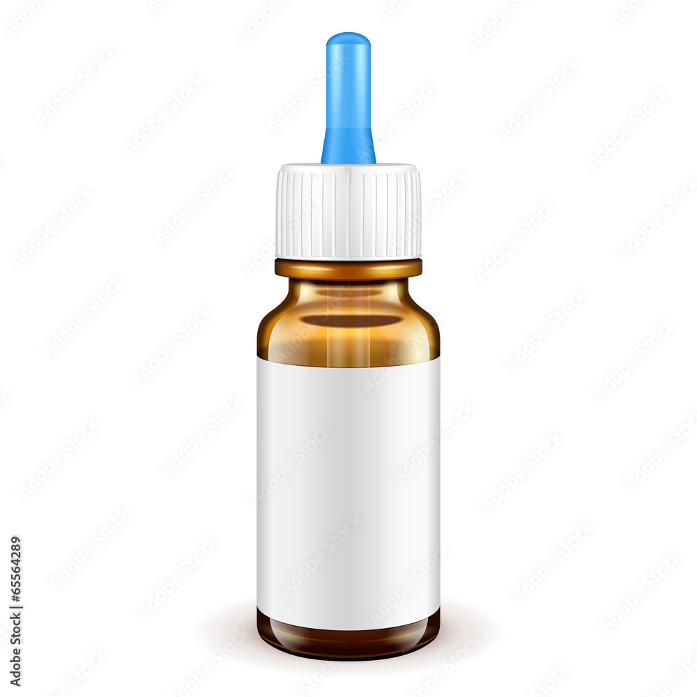 Medical Glass Brown Bottle With White Label Medical Glass Brown Bottle With White Label