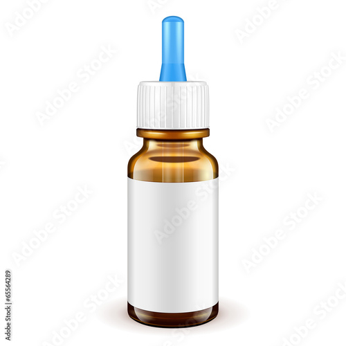 Medical Glass Brown Bottle With White Label