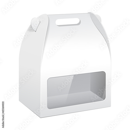 White Cardboard Carry Box Packaging For Food, Gift