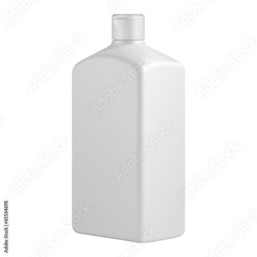 Tall Square Cosmetic Or Hygiene Grayscale White Plastic
