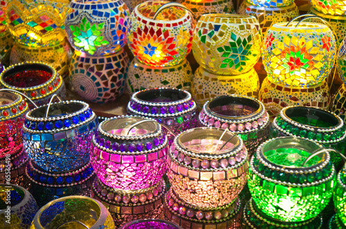 Photography Oriental turkish lanterns at Istanbul market, Turkey