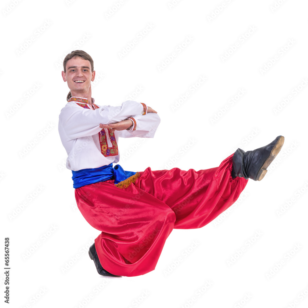 Russian cossack dance. Young dancer dancing Stock Photo Adobe Stock