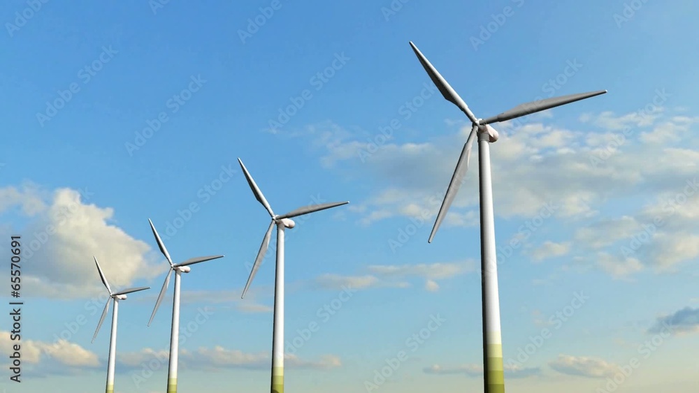 Windmill Wind Turbines in the sunset - Clean Green Wind Energy Windmill Wind Turbines in the sunset - Clean Green Wind Energy