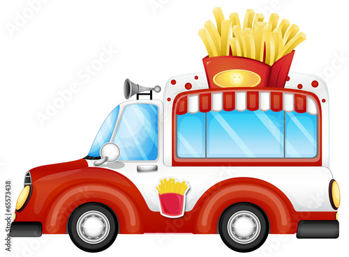 A vehicle selling fries