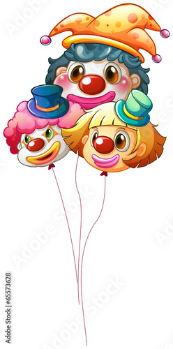 Three clown balloons
