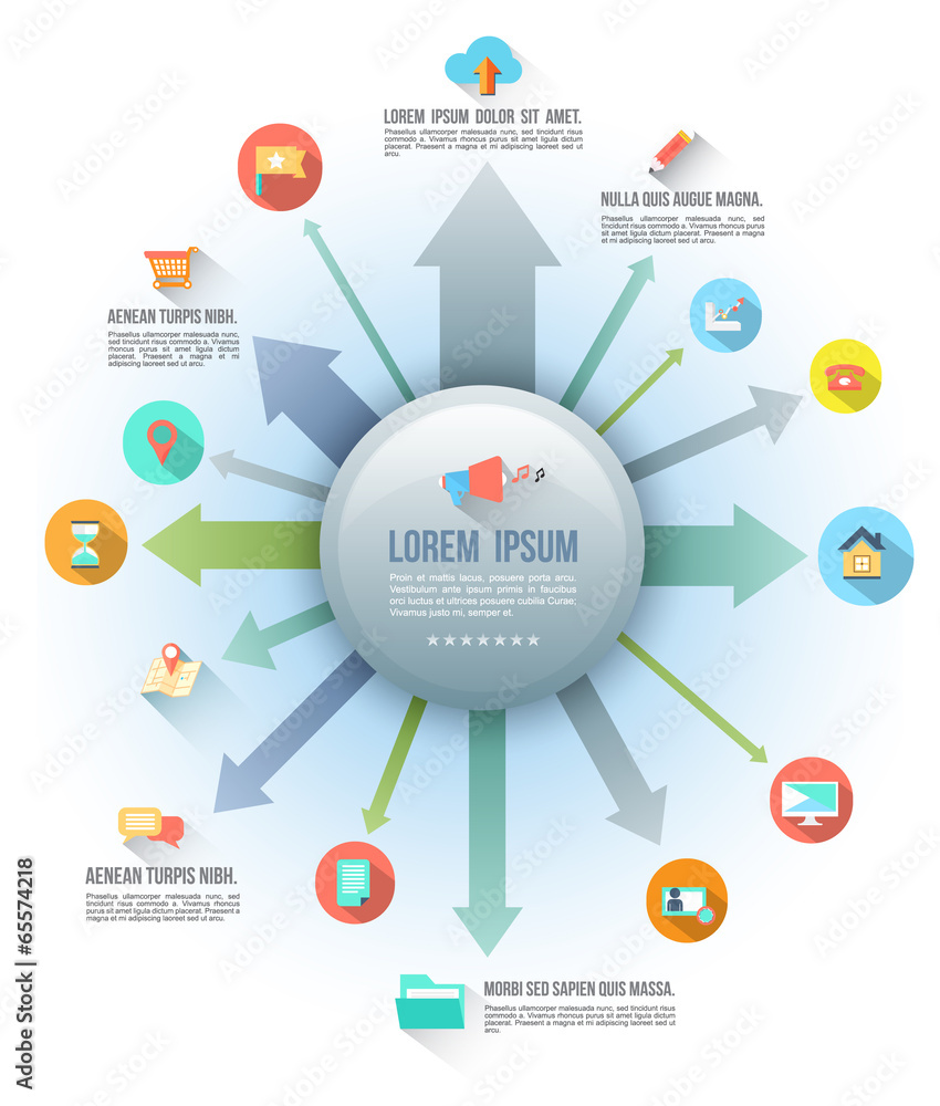 Fototapeta premium Info graphics tablet of Media Application