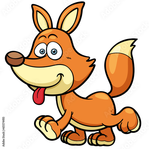 Vector illustration of Cartoon fox