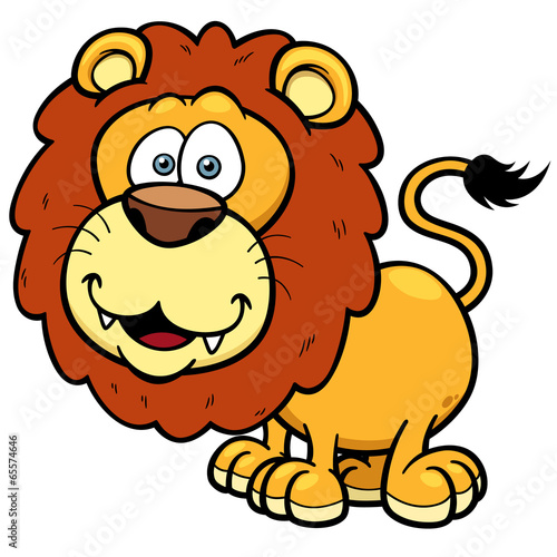 Vector illustration of Lion cartoon