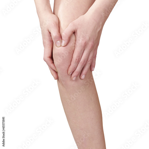 Acute pain in a woman knee.