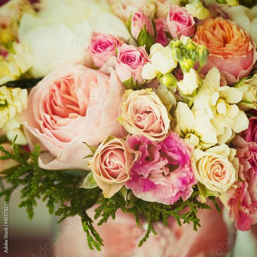 Wedding flowers. Instagram effect  vintage colors.