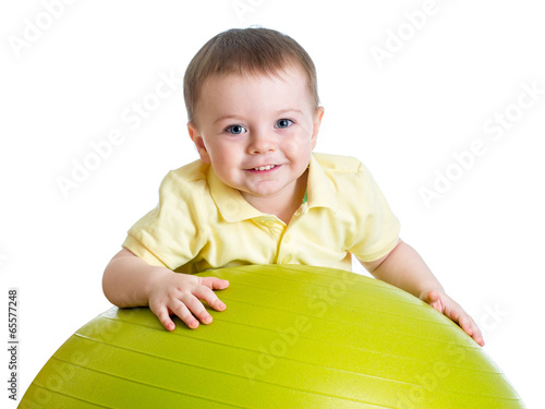 Kid girl with  gymnastic ba...